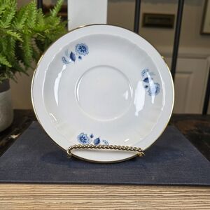 Vintage Delft Blauw Saucer | Ter Steege 1984 Blue Floral Gold Trim China Holland